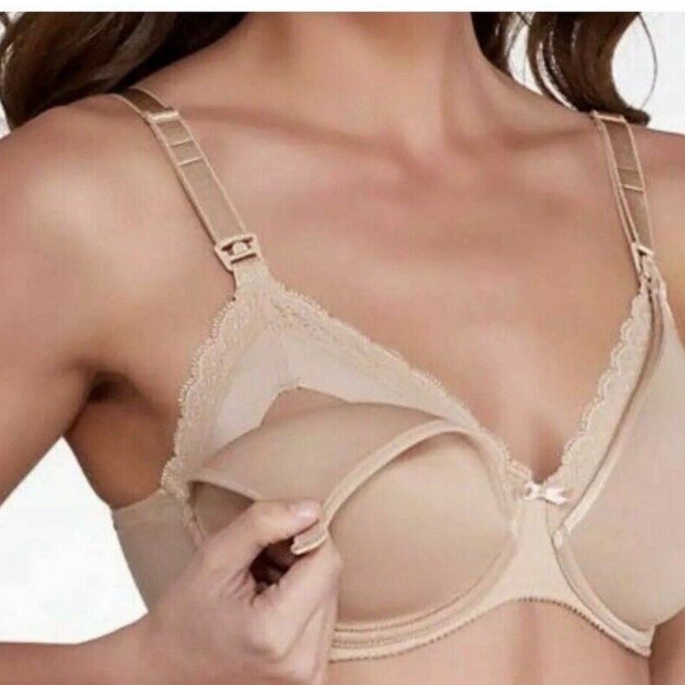 Chantelle Merci Nursing Bra 38D Nude Tan Underwire Lightweight New C18710